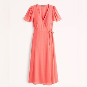 Abercrombie Angel Sleeve Wrap Midi Dress